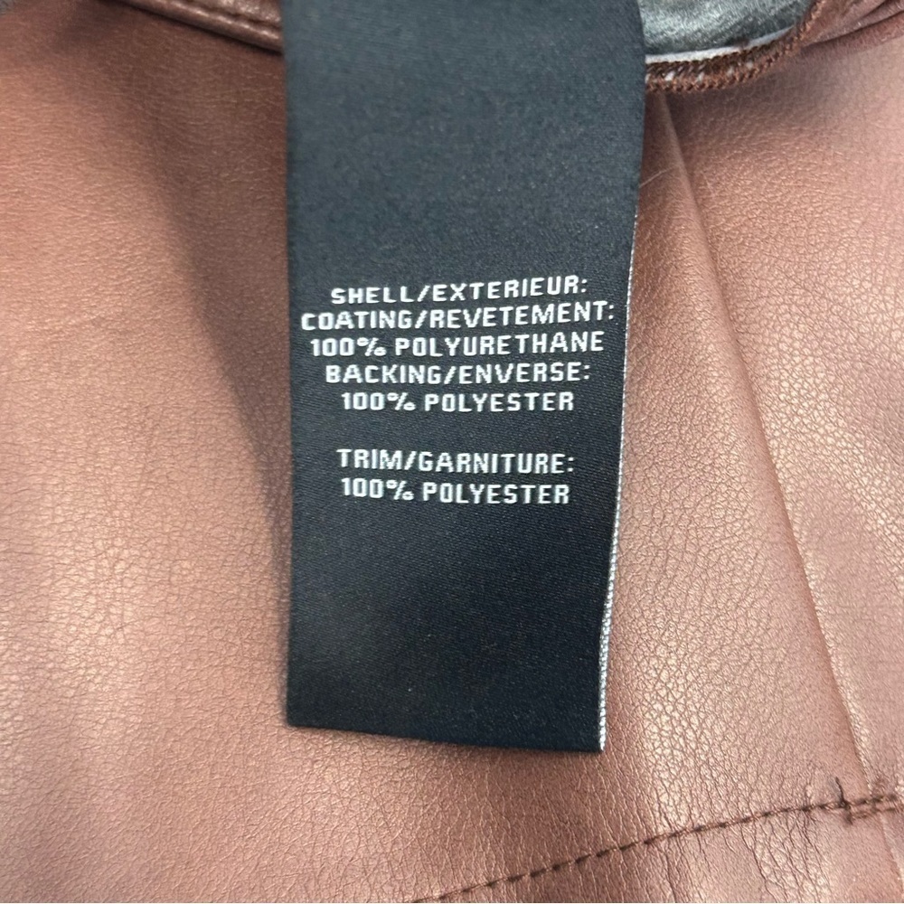 7 for all mankind brown faux leather wide leg bell bottom pants Sz L NWT - Picture 6 of 13